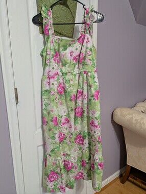 Torrid Pink & Green Floral Dress
